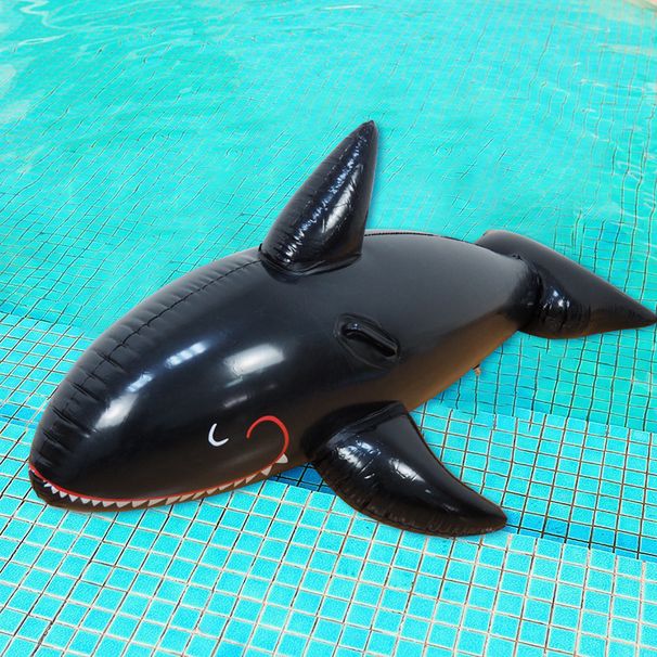 Giant Inflatable Shark Ride - Heavy-Duty PVC Pool Float For Adults (Realistic Design 180cm Size Non-Slip Seat)_desvips.com