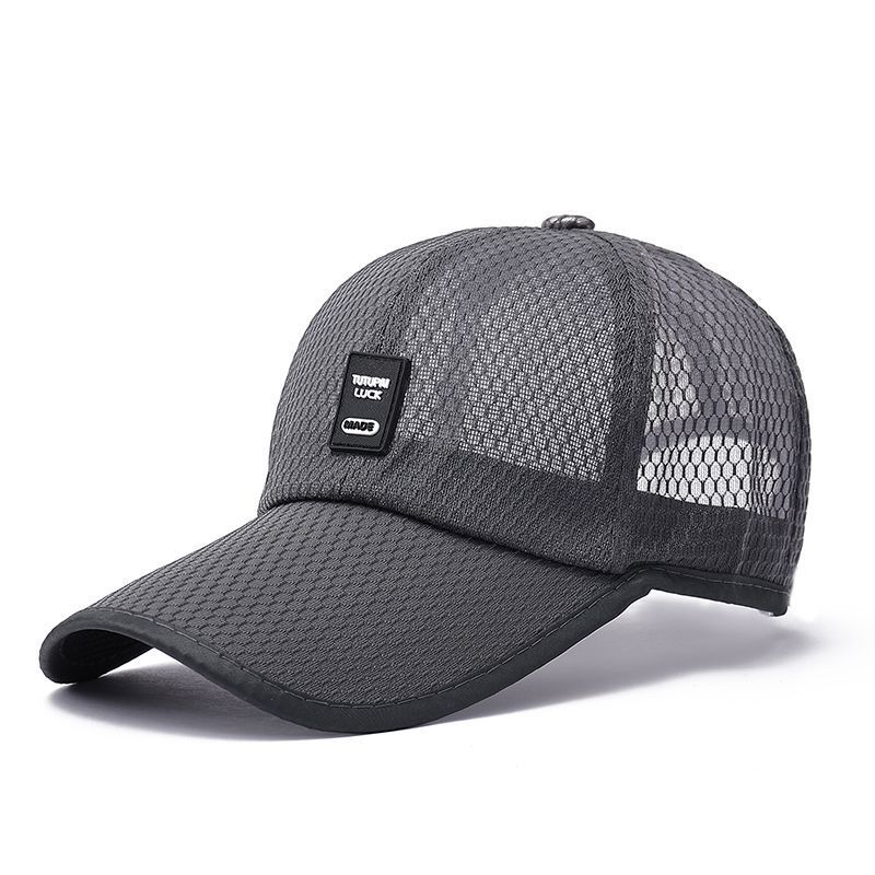 Men's New Summer Outdoor Extended Brim Sunshade Mesh Unisex Baseball Cap Breathable Duckbill Hat_desvips.com