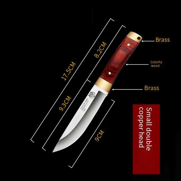 Traditional Mongolian Style Meat Knife - Stainless Steel Camping & BBQ Knife With Ergonomic Handle For Outdoor Cooking, Hunting, And Fruit Cutting_desvips.com