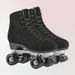 Adult double-row skates Green roller skates Metal stand Roller skates four-wheel skates_desvips.com