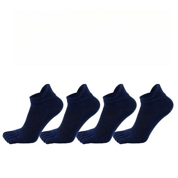 1/5 Pairs Men's 5 Finger Toe Boat Cotton Breathable Mesh Sweat Wicking Compression Casual Fitness Ankle Socks_desvips.com