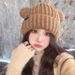 Fashion Women's Knitted Hat With Cat Ears, Autumn And Winter Thickened Warm Cute Hat, Japanese Style Wholesale_desvips.com