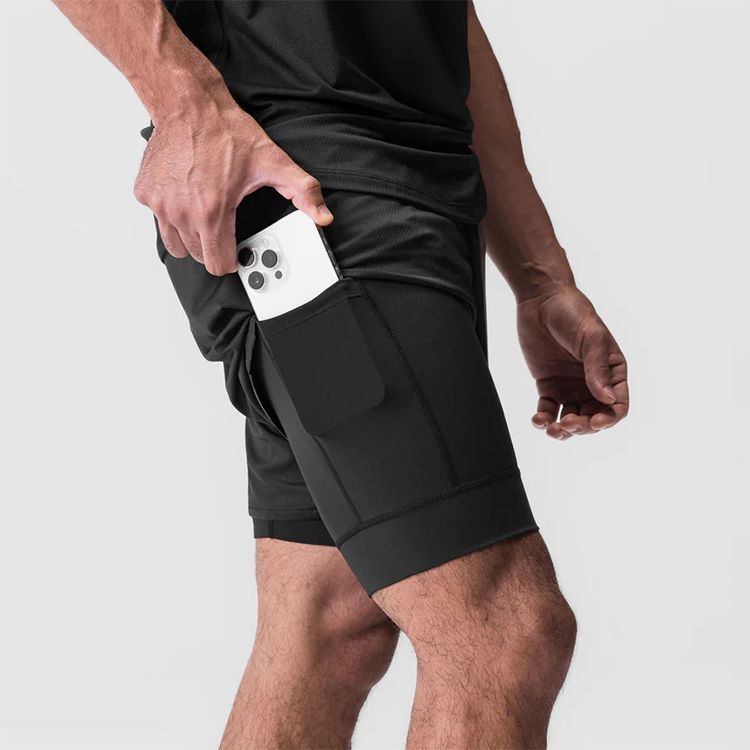 Summer Sports Shorts For Men, Trendy Brand, Youth Anti-Exposure Double-Layer Shorts, Multi-Pocket, Quick-Dry, Breathable_desvips.com