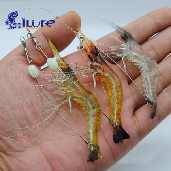 Luminous Bionic Lure Sea Fishing, 9cm Long, Artificial Soft Shrimp Bait For Bass, Blackfish, And Mandarin Fish_desvips.com