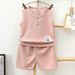 Boys' Vest Set 2025 New Waffle Pattern Top Sleeveless Shorts Baby Children's Thin Summer Outfit Trendy_desvips.com