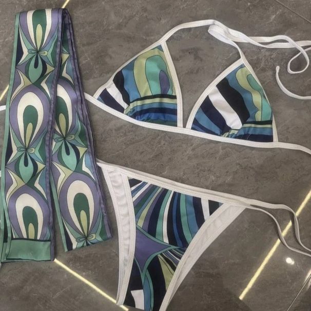 Luxury Design 2026 Women's Headband Swimsuit Italy Sexy Scarf Bikini Set Designer Brand Conjoined&Split Beach Swimwear_desvips.com