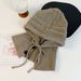 Winter Knitted For Women Korean Style Trendy Brand Multi-color High-end Atmosphere Set Braided Balaclava Hat_desvips.com
