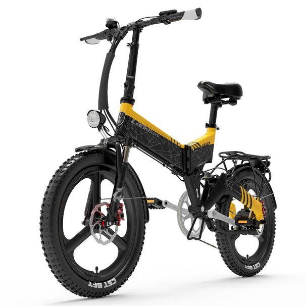 Lankeleisi G650 Electric Bicycle, 500W, 12.8Ah Battery, Foldable, 20*2.4 Tires, 7-speed_desvips.com