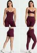 TEVEO Women's Color-Block Shockproof Sports Bra & Tank Top Set With Shorts & Pants, Outdoor Fitness, High Waist Hip-Lifting Quick-Dry_desvips.com