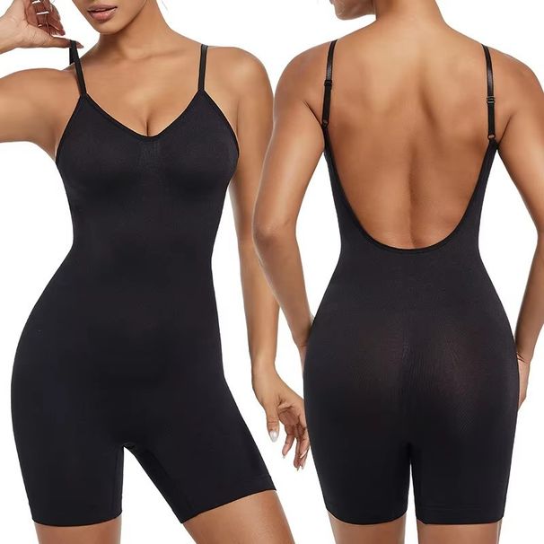 Low Back Seamless Bodysuit For Women Tummy Control Hip Lifter Full Body Shaper Backless Shapewear Jumpsuit Slim Mid Thigh Corset_desvips.com