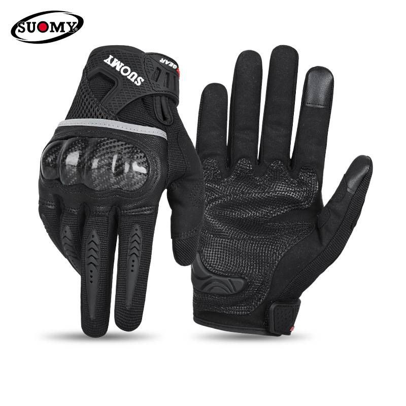Motorcycle Gloves, Spring/summer Carbon Fiber Protective Shell, Motorcycle Shockproof, Breathable, Lightweight, Touchscreen Compatible Riding Gear._desvips.com