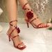 Red Rose Fashion High Heels Cross Buckle Sandals Women's Stylish Clog Shoes Comfortable Breathable PU Upper And Rubber Sole_desvips.com