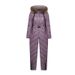 Women's Winter Ski Suit - Thermal Insulated One-Piece Jumpsuit, Water-Resistant Polyester, Slim Fit (Black, Coffee, Dark Grey, Green, White, Pink)_desvips.com