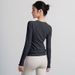 Quick-drying Elastic Sports Long-sleeved Running T-shirt Women's Slim Yoga Clothes Pilates Training Fitness Top Breathable_desvips.com