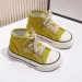Children's Canvas Yellow Green High Top Boys Girls Toddler Casual Cutefeet Beige Fashion Soft Non-slip Kids Cloth Shoes_desvips.com