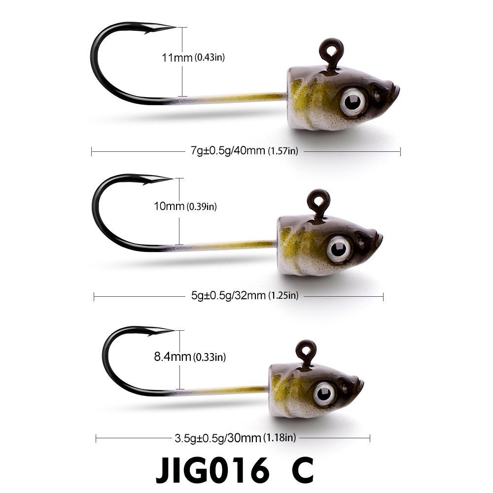 Fish Lead Head Anti-Hooking Lure 3.5g 5g 7g Soft Bait Jig Hook_desvips.com