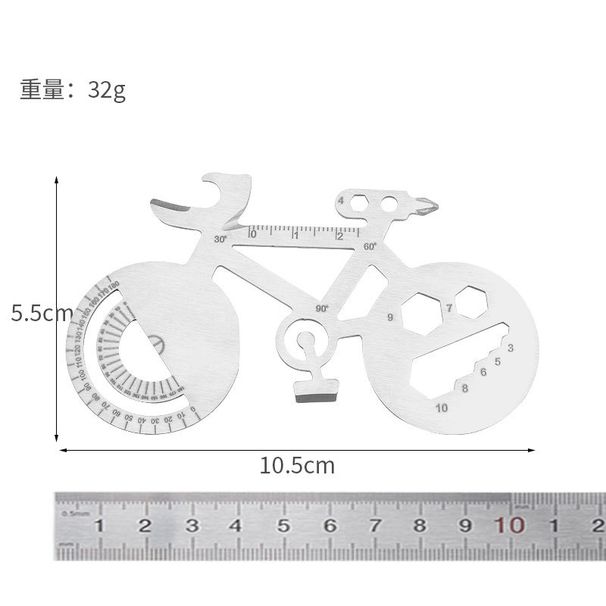 Multifunctional Outdoor Gadgets Portable Bicycle Keychain Bottle Opener Camping Stainless Steel Creative Tool Card_desvips.com