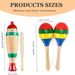 Guiro Adult Maracas, Egg Shaker, 6inch Approximately 15.2cm Musical Steel Triangles, Colorful Wooden Latin Percussion_desvips.com
