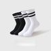 Custom Black White Striped Men's Athletic Socks - Anti-Pilling Breathable Moisture-Wicking Cushioned High-Elastic Cotton Sports Socks For Men Women_desvips.com