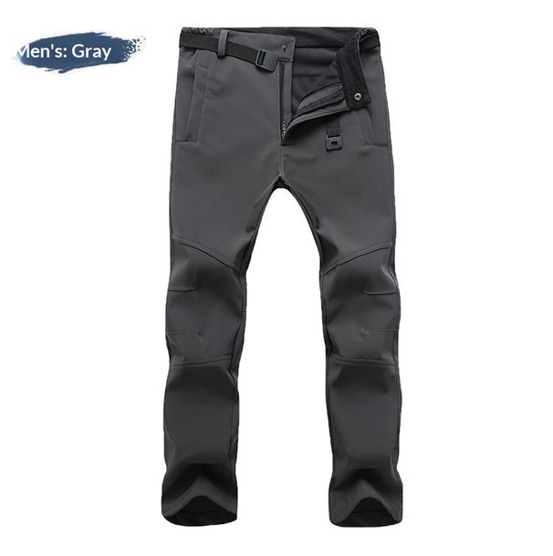 001 Winter Fleece-Lined Soft Shell Hiking Pants Men Women, Windproof Waterproof, Suitable For Outdoor Activities, Commuting,_desvips.com