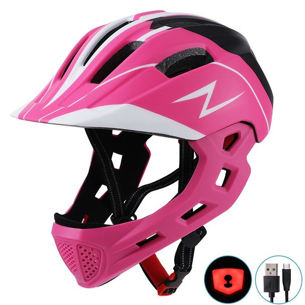 New Children's Balance Bike Skateboard Full Bicycle Riding Helmet Kids Safety Hat With Light Comfortable And Breathable All-around Protection_desvips.com