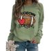 Women's Clothing Site Ready Stock Simple Pullover Crewneck Top T shirt TouchDown Print Loose Sweatshirt_desvips.com