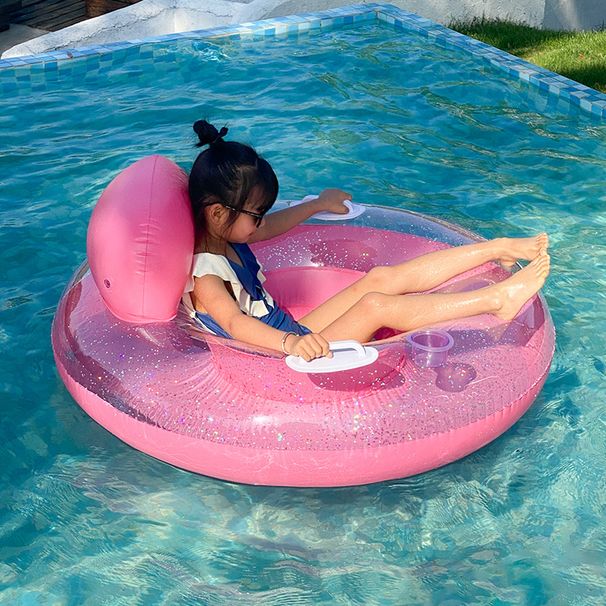 Inflatable Glitter Seat Float With Backrest & Handles - Floating Lounger For Pool, Lake & Beach (Trending Design)_desvips.com