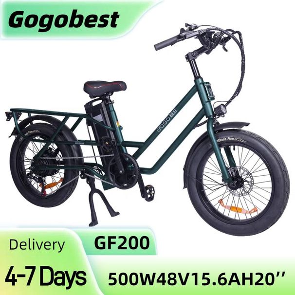 GOGOBEST GF200 20" Electric City Cargo Ebike 500W Motor 48V 15.6Ah Battery_desvips.com