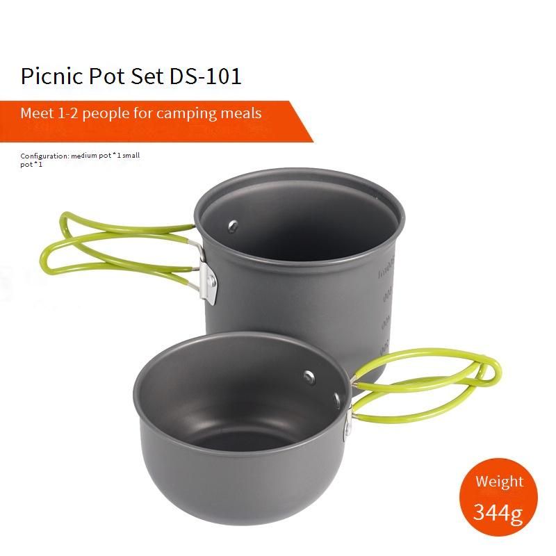 1-2 Person Camping Cookware Set - Lightweight Backpacking Pot & Pan Kit For Hiking Fishing & Picnics - Compact & Portable_desvips.com