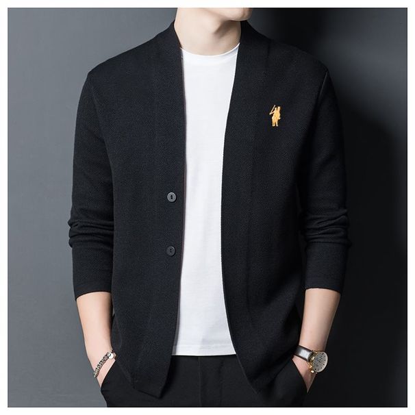 New Larren Paul Men's Wool Cardigan Spring And Autumn Knitted Sweater Jacket Casual Trendy Outerwear Thin_desvips.com