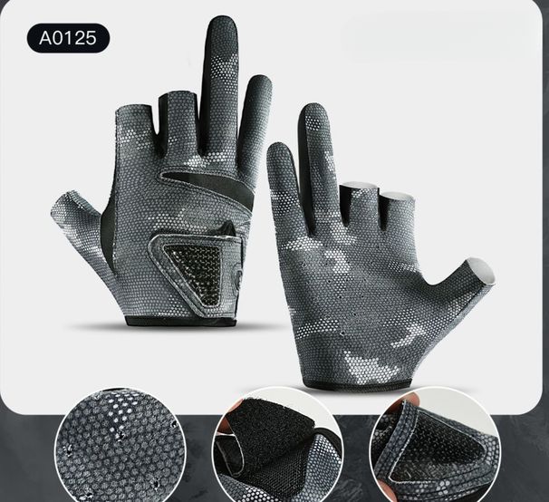 Vilico Outdoor Gear Thin Comfortable Breathable Lure Fishing 3-Finger Gloves Spring Summer New Model_desvips.com