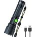 USB Rechargeable With Power Display Zoom White Laser Emergency Flashlight Multifunctional Portable Outdoor Flashlight_desvips.com
