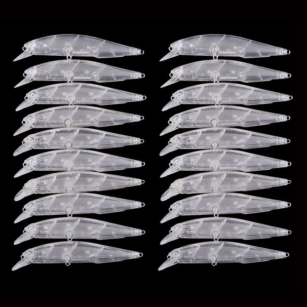 Chan’sHuang 20PCS Unpainted Blanks Bait 11cm/12g Transparent Floating Rattles Minnow DIY Handmade Artificial Fishing_desvips.com