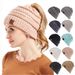 Explosive CC Standard Ponytail Hat Autumn And Winter Warm Women's Knitted Beanie_desvips.com