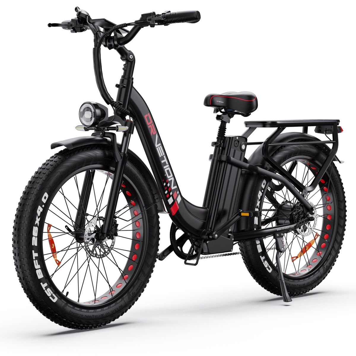 DRVETION CTR26 City Electric Bike, 48V 20Ah Battery, 26"x4.0" CST Tires, Shimano 7-Speed_desvips.com