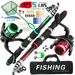 Rod Combo Children's Fishing Rod Wheel Lure Suit Casting Rod 1.8m Sea Rod Soft Bait Scoop Net Full Set Of Fishing Gear_desvips.com