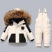 Children's Down Jacket Warm Baby Thickened Overalls Boys And Girls Winter Two-Piece Set_desvips.com