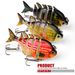 Bionic Plastic Hard 6-Section Multi-Section Fishing Lure 8cm 16g Perch Bass Universal Bait HS077_desvips.com