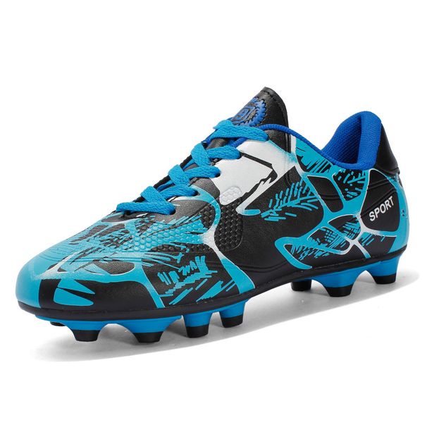 LazyZoom 163 Soccer Low Top Leather Surface Rubber Long Broken Nails Flat Large Size Unisex Children Youth Sports Shoes AG_desvips.com