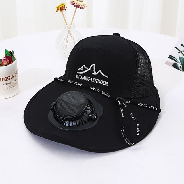 Breathable Solar Hat - Waterproof Wide Brim With Fan_desvips.com