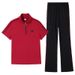Women's Running Sports Suit 2025 New Summer Fashionable Ice Silk Short Sleeve Long Pants Stand Collar Casual Two-Piece_desvips.com