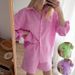 Women's Clothing Versatile Shirt Elastic Waist Shorts Cotton Linen Two Piece Set_desvips.com