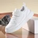 All White Leather Youth Shoes Fashion Kids Children Student Tennis Running Sneakers Happysteps Sport Trainers For Boys_desvips.com