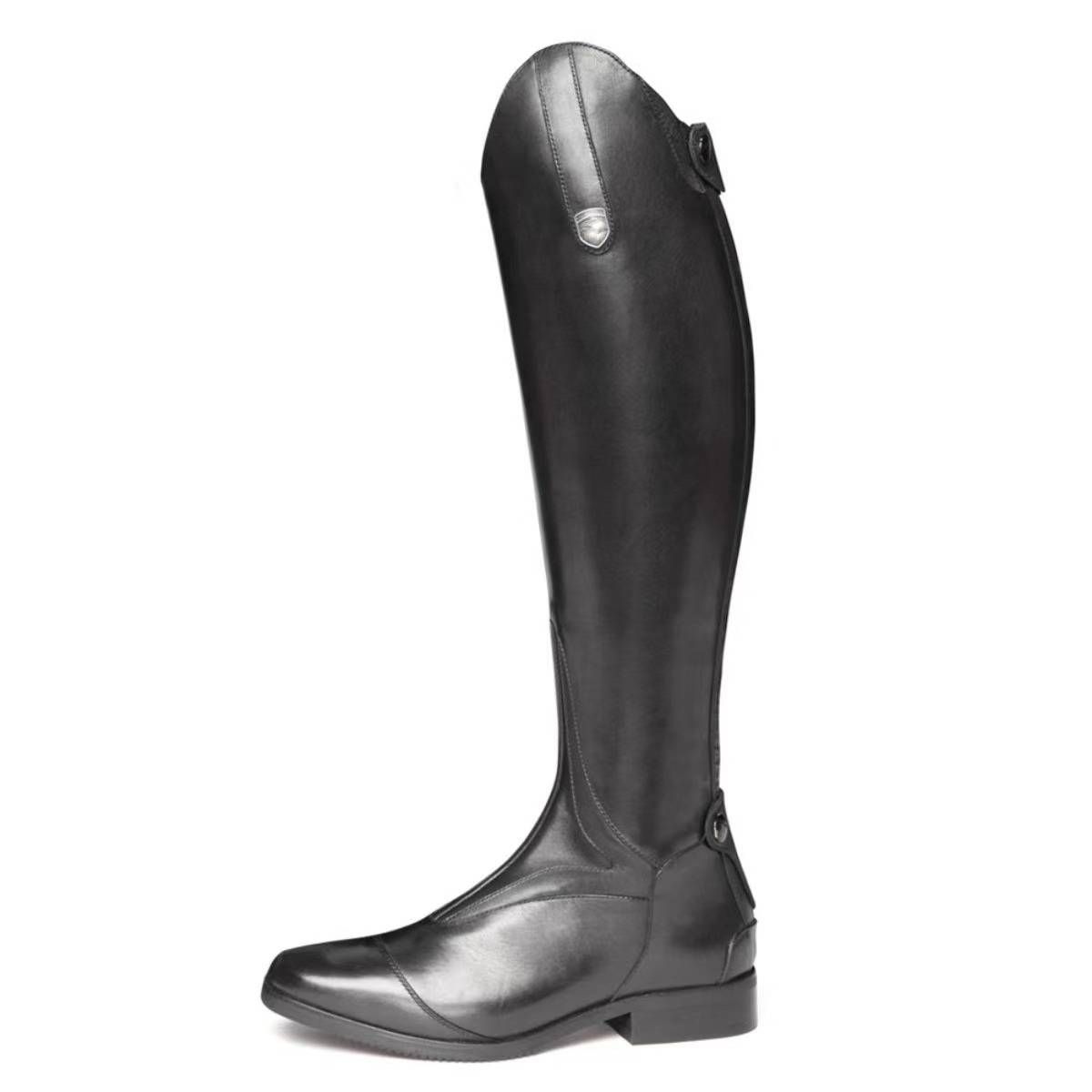 matte cowhide western cowboy women's genuine leather thick heeled short boots, square toe brown high heels,_desvips.com