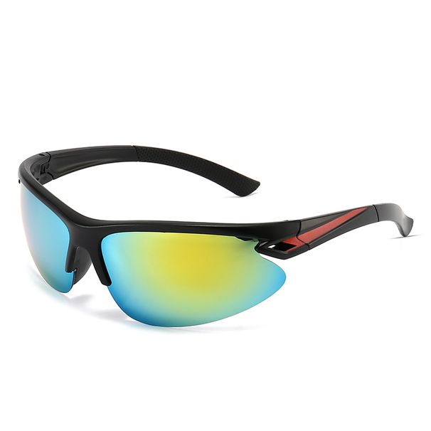 New Cycling Coated Cross-border Large-frame Colorful Electroplated Sunglasses, Mountaineering Outdoor Sports Glasses_desvips.com
