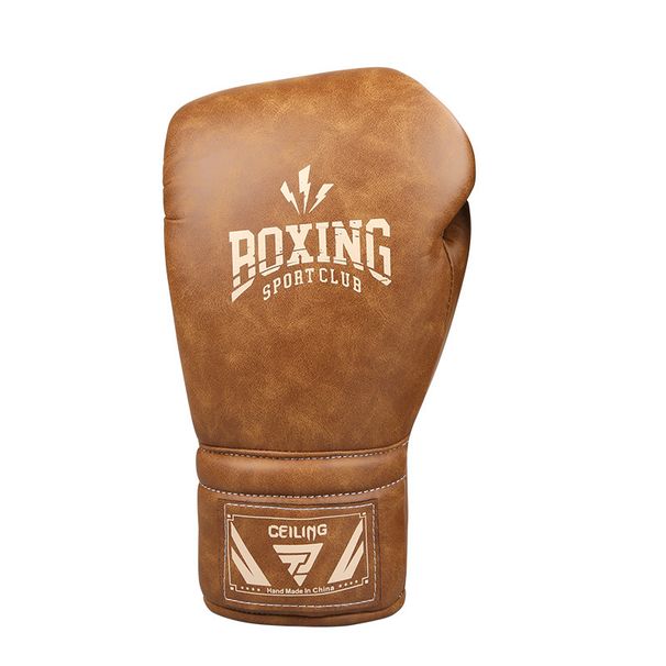 Vintage Lace-up Boxing Gloves Microfiber Leather Adult Sanda Boxing Gloves Fighting Fighting Punching Bag Training Gloves_desvips.com