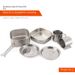 6-Piece Stainless Steel Camping Cookware Set Portable Outdoor Cooking Kit For 3-4 People - Includes Pots Pans & Bowls_desvips.com
