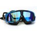 Adult swimming goggles High definition anti-fog diving goggles large frame silicone electroplated flat light swimming glasses_desvips.com