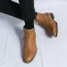 Solid For Men Color Slip On Ankle Boots Flat Short Toed Pointy High Top Pu Leather Shoes Ddmywed Ddmysaturn_desvips.com