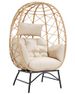 SWITTE Outdoor Wicker Egg Chair With Cushion, Patio Lounge Chair, Beige_desvips.com
